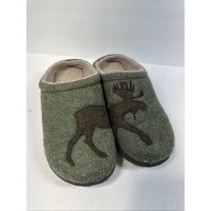 L.L.BEAN Women's Daybreak Scuffs, Motif, Taupe/Gray/Green Brown Moose Size 9
